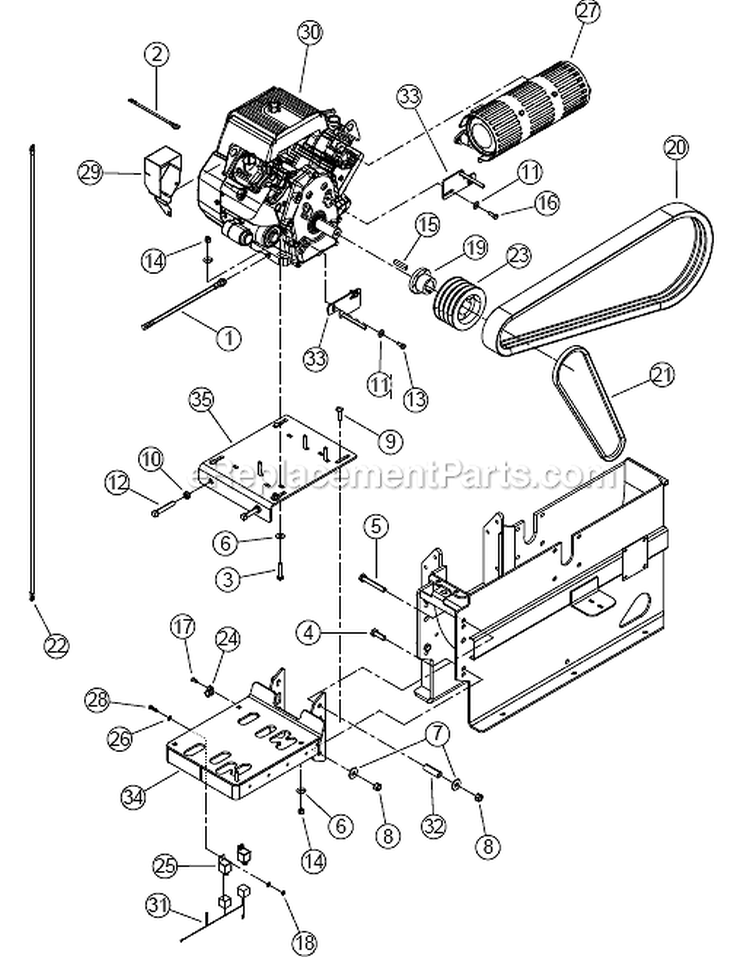 Page H Diagram and Parts List for CH8720IH 5VJAA0016AW002730 Bear Cat Chipper Shredder